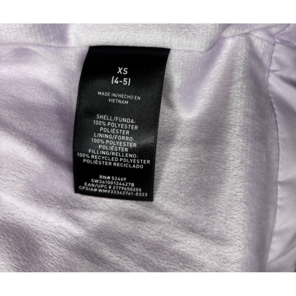 Swiss Tech Girls Lavender Fleece Lined Puffer Winter Coat Jacket Sz 4/5 XS - Picture 3 of 4